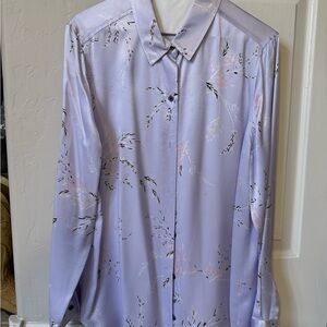 Equipment Lavender and Pink Floral Silk blend Button Down Shirt